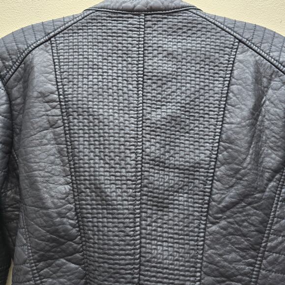 Guess Jazmine Saint Moto Vegan Leather Jacket Biker Classic Black Size Small - Picture 5 of 10